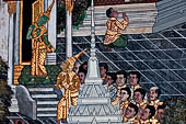 Detail from a mural painting with a 'Ramakien' motif - Thai version of the Indian Ramayana - from the temple complex of the Emerald Buddha, Bangkok (late 18th century) 